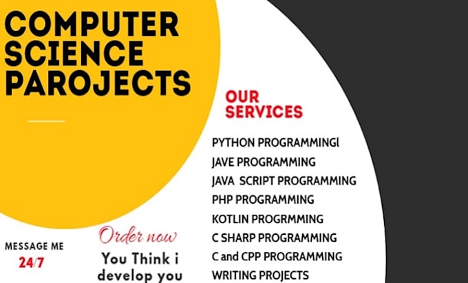 do computer science, python, java, javascript, cpp, c shap, writing projects