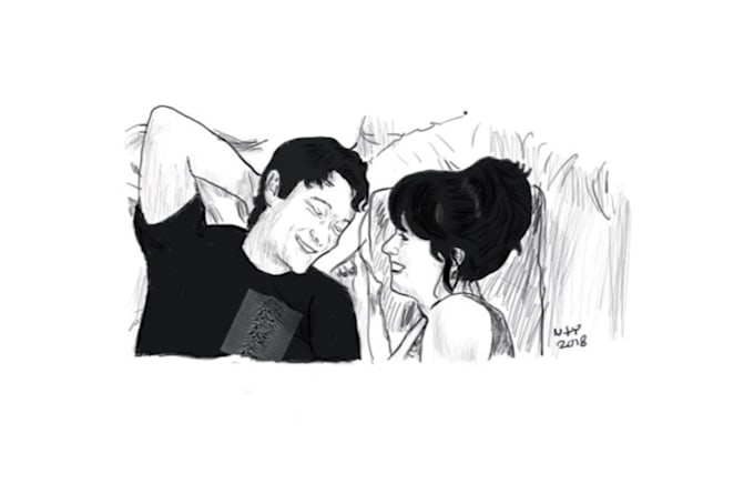 create a simple black and white sketch