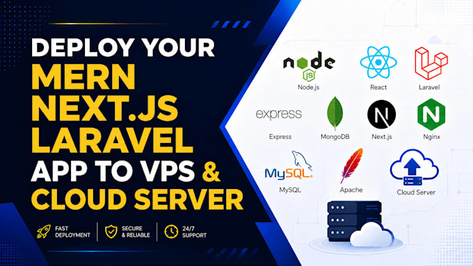 configure your vps server, deploy php, laravel, node, react, vue projects
