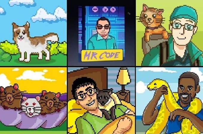 draw custom retro pixel art style illustration for your need