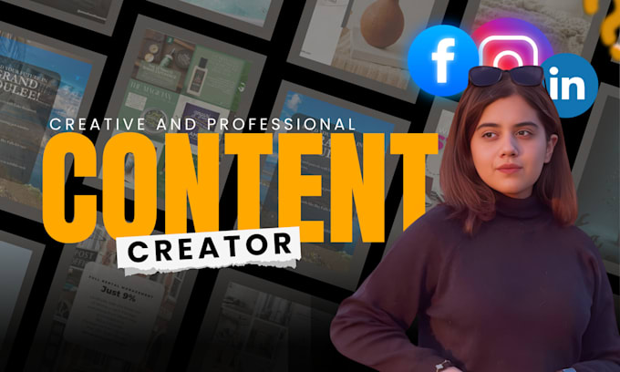 be your content creator for facebook, instagram or linkedin