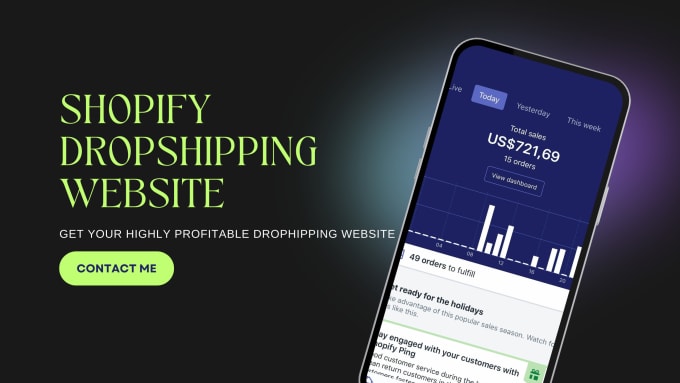 create an shopify dropshipping store or website