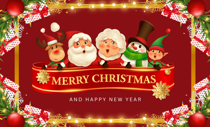 I will design unique christmas card, party poster, new year greeting, invitation card