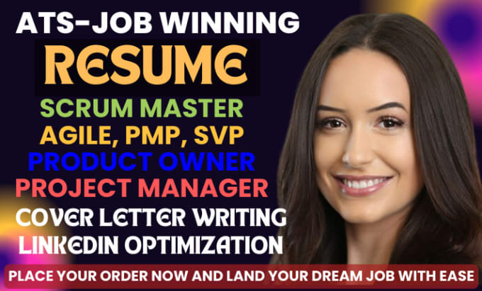 I will craft scrum master resume, project management, agile resume, pmp resume writing