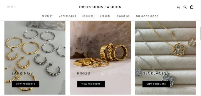 design beautiful jewelry website fashion jewelry dropshipping shopify store