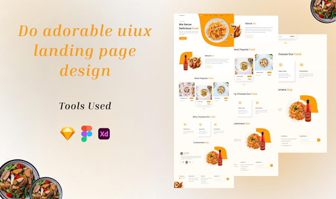 do adorable uiux  landing page design