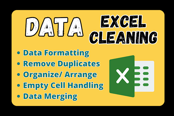 clean and format excel data, remove duplicates, and organize