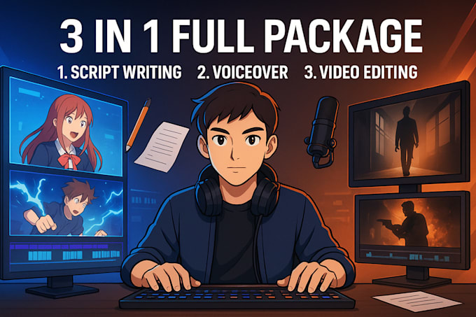 do anime movie recaps script voice edit full package