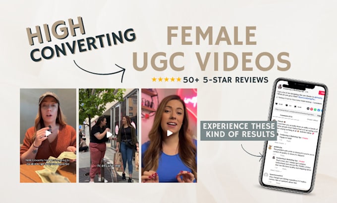 Create female ugc videos for tiktok, instagram or meta ads by