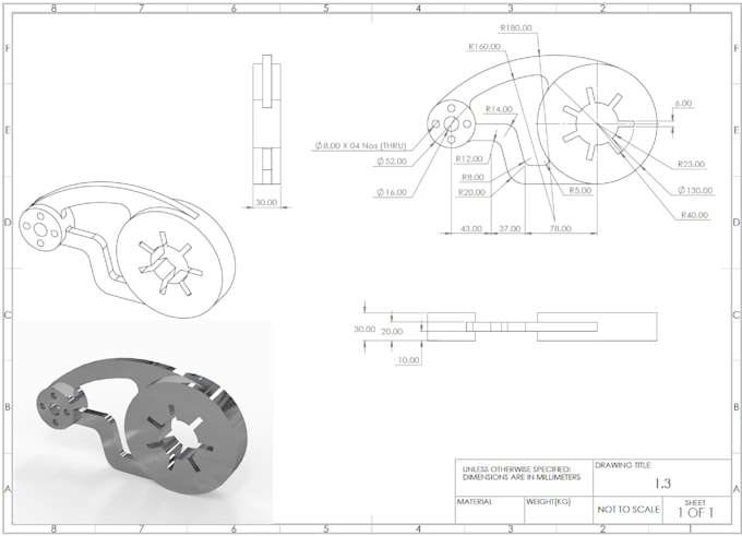 3d modeling, 2d drawing in solidworks and catia