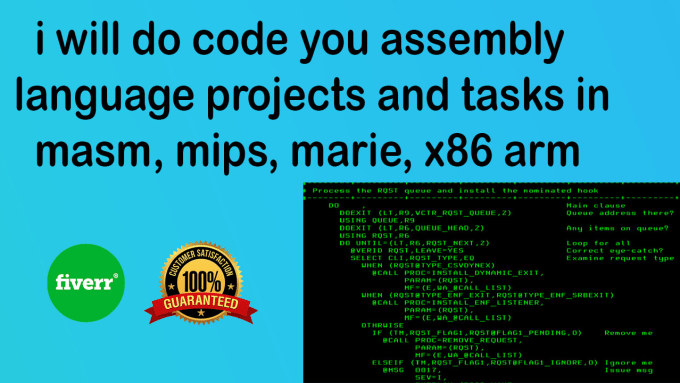 Do code you assembly language projects and tasks in masm, mips, marie ...