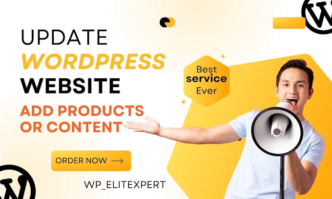 add products or content and update your wordpress website