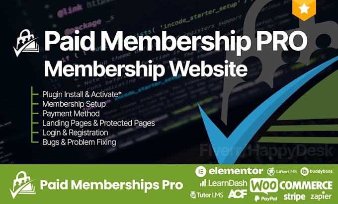 install and setup paid membership pro and create  membership website