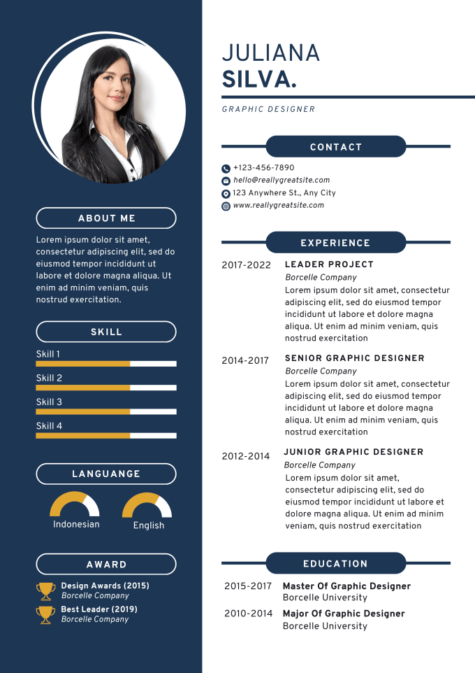 create professional CV resume  on canva