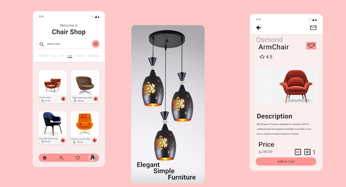 Do mobile app design wireframe ui mockup ux design in figma by Sidra ...
