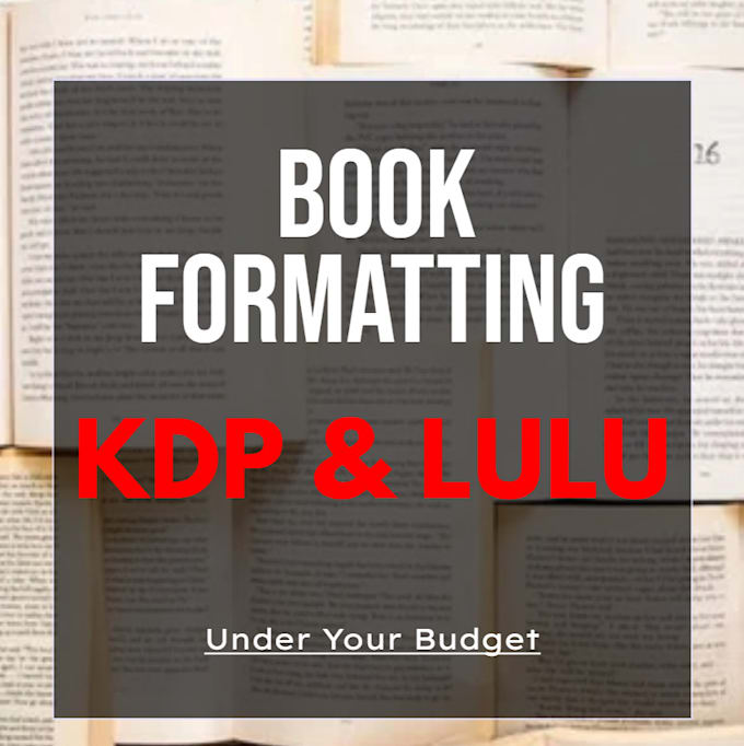 format your book for KDP, lulu etc