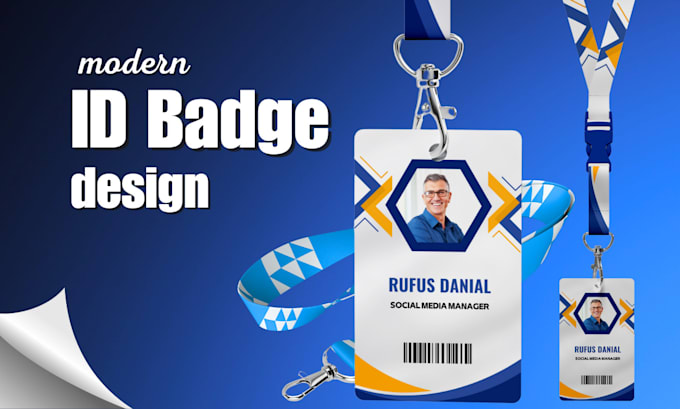design id badge, name card, lanyard, id card