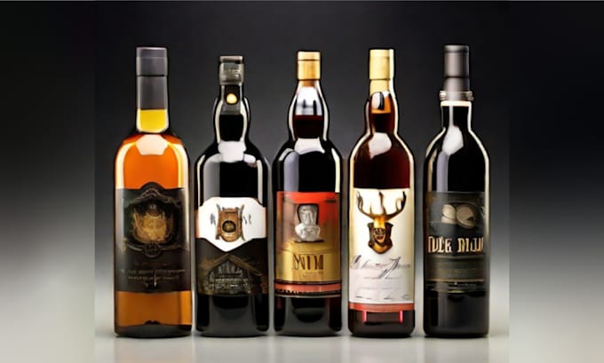 do wine, gin, vodka, whisky, brandy,  beer and whiskey label