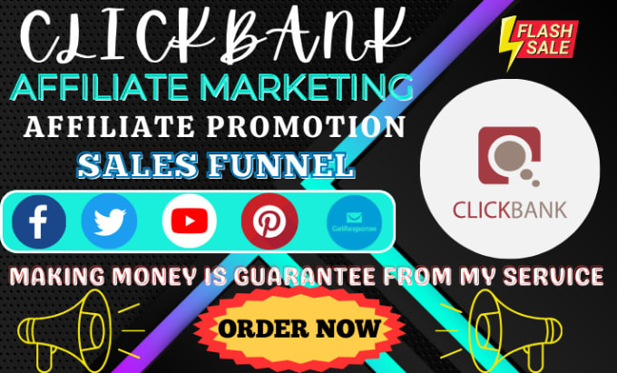 I will do affiliate link promotion, clickbank affiliate marketing sales funnel
