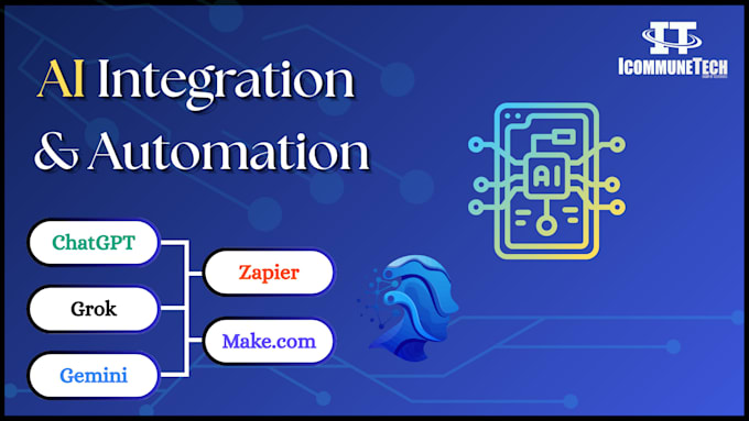 create an ai automation using zapier, make or any API