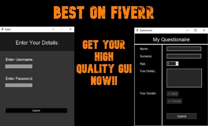 Make A Gui For You Using Python Tkinter By Toprockyman Fiverr 1896