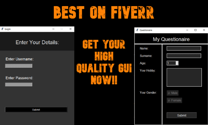 Make A Gui For You Using Python Tkinter By Toprockyman Fiverr 9556