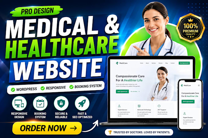 design healthcare and medical website by wordpress elementor