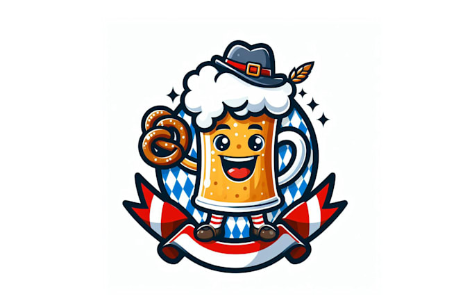 make oktoberfest beer mascot logo design for you