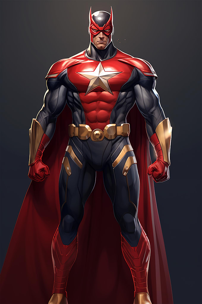 draw unique superhero cartoon comic character