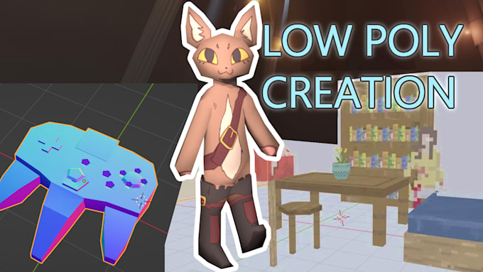 create cute low poly characters for your game or printing