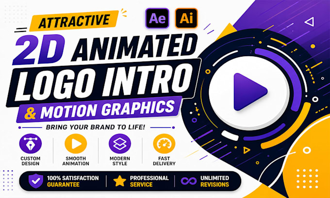 create an attractive 2d animated logo intro and motion graphics