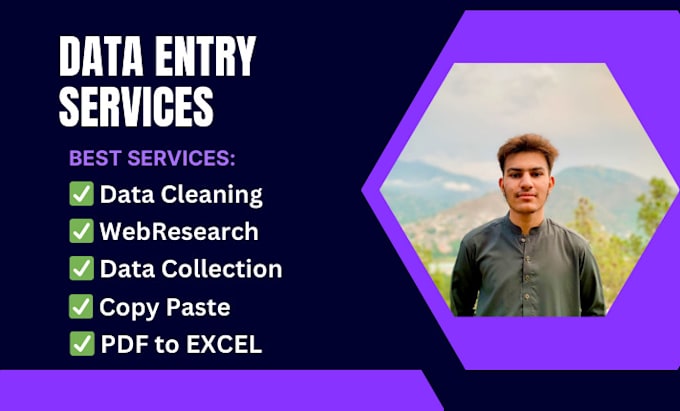 do data entry, data cleaning, copy paste, pfd to excel, typing, web research