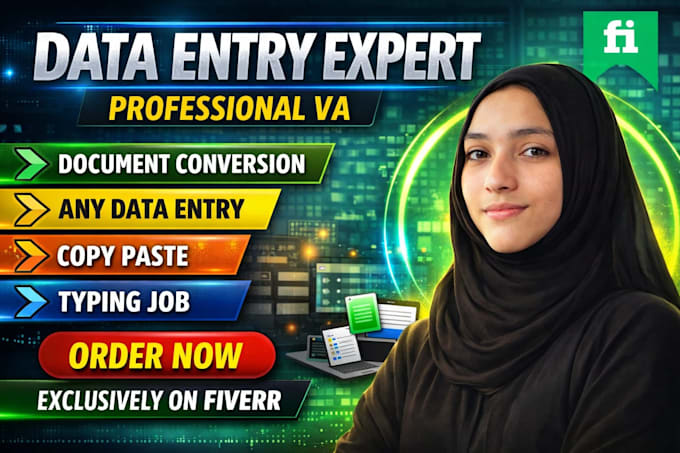 do data entry typing work job, copy paste, pdf to excel,word