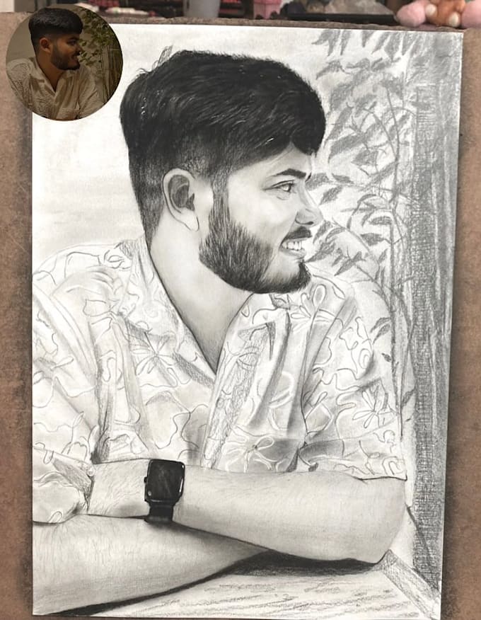 create a lifelike pencil drawing or sketch of your face