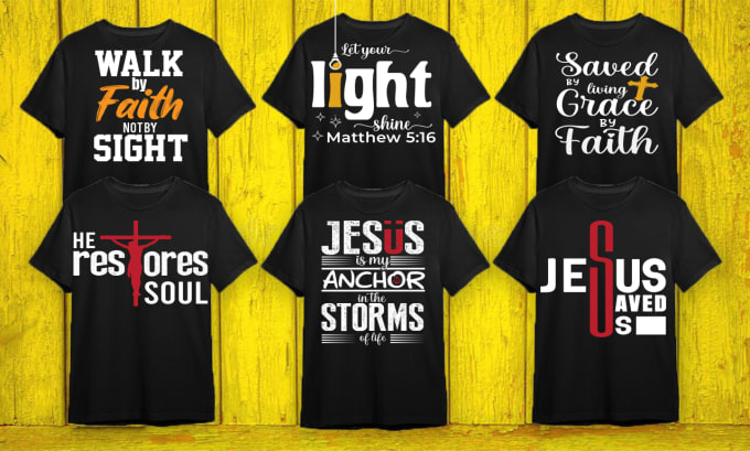 I will create custom christian typography t shirt designs