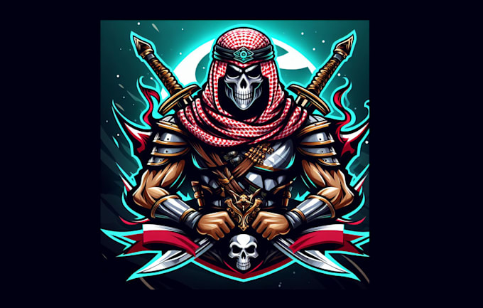 design creative arabian warriors esport logo for you in just 1 day