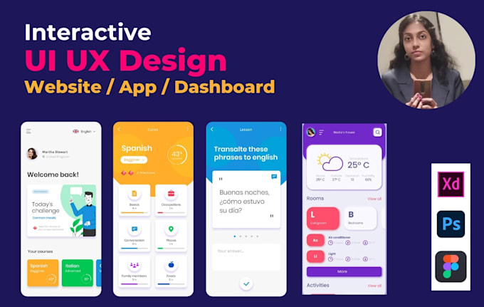 do dashboard, website , mobile app UI design in figma