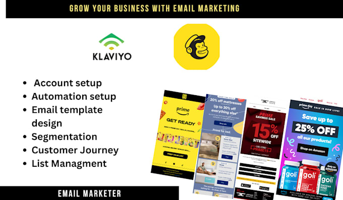 setup  klaviyo and mailchimp automation and segmentation