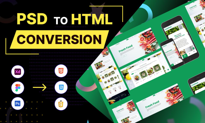 Convert psd to html figma to html xd to html tailwind css