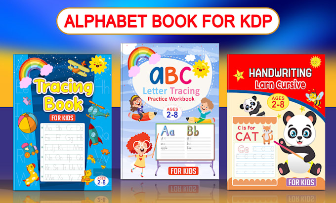 create children handwriting letters tracing workbook practice for KDP or etsy