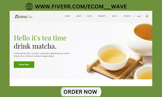 design profitable matcha shopify store matcha dropshipping store matcha website