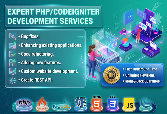 fix, customize, develop PHP, codeigniter projects