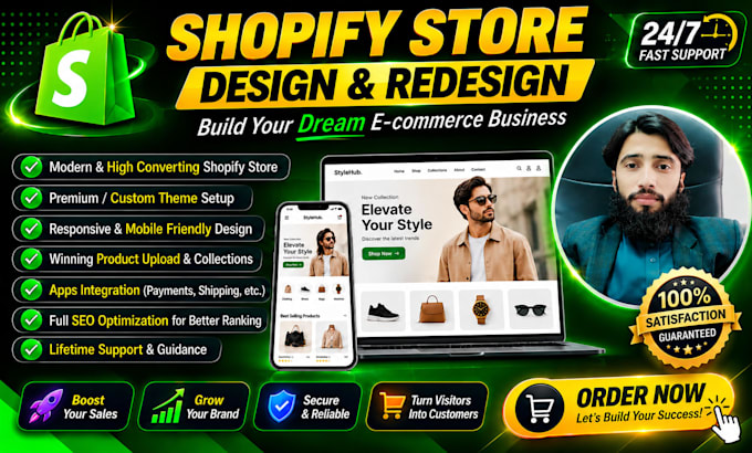 build, fix, design and customize shopify dropshipping store, shopify website