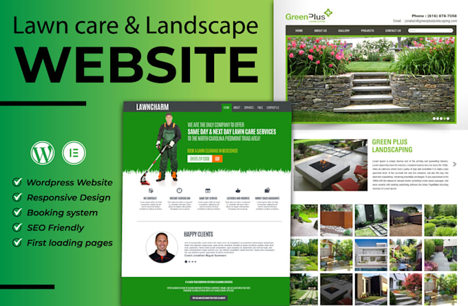 design landscaping, gardening, snow removal and lawncare service website