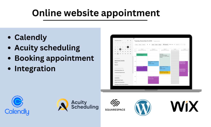 Setup acuity scheduling or calendly on wix and squarespace by Yvette d