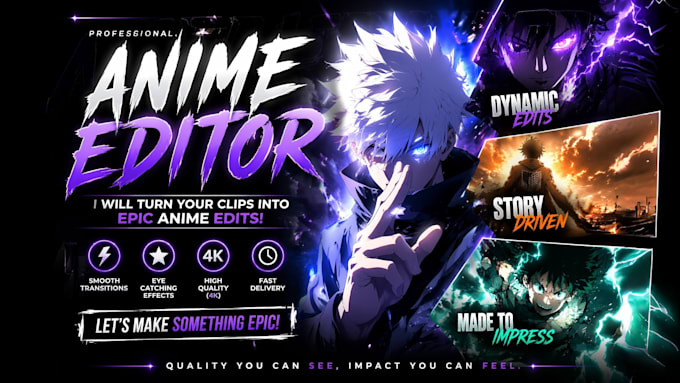 create epic anime edit and anime amv for tiktok and youtube