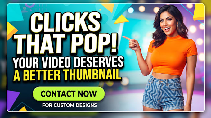 design a click worthy custom youtube thumbnail
