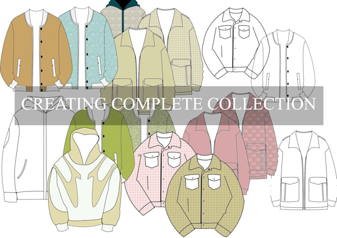 create complete fashion collection with technical tech pack