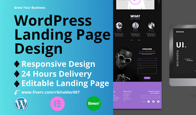 Create a wordpress landing page design or one page website by ...