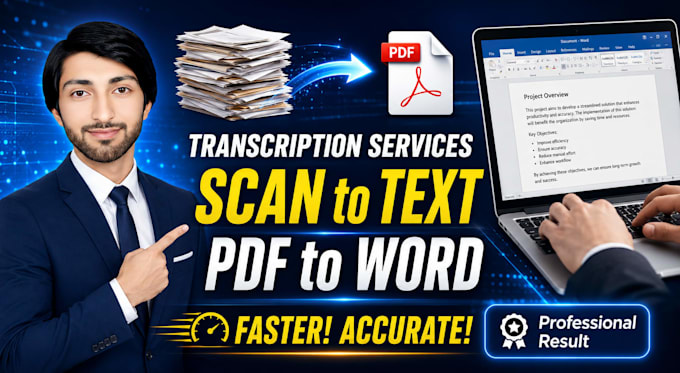 transcribe or retype PDF, scanned document pages